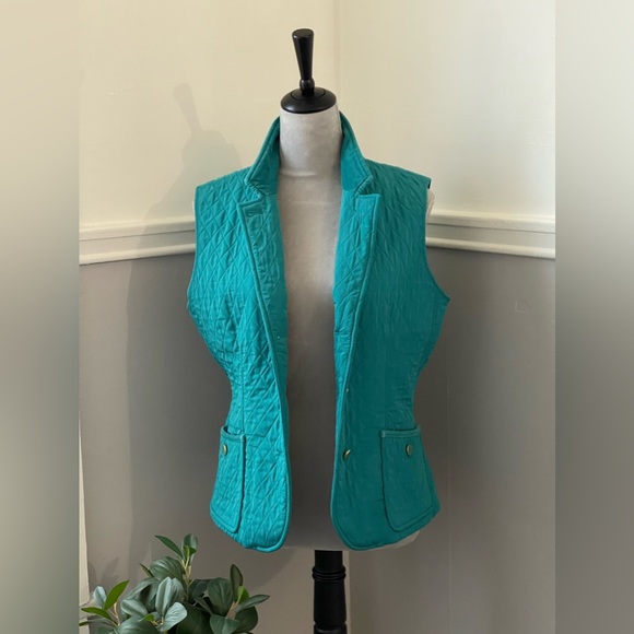 Talbots Quilted Teal Vest - Picture 1 of 11